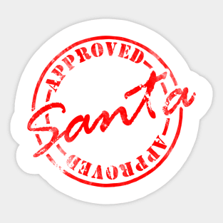 Santa Approved Tag Christmas Stamps Funny Xmas Matching Sticker